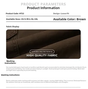 Detailed fabric texture and laundry care instructions for brown vintage cargo pants