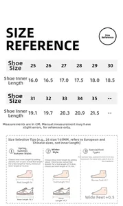 Size reference chart for frozen princess winter slippers with measurement instructions