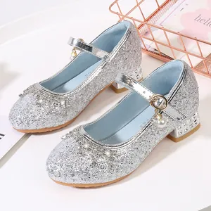 Chaussures Princesse à Paillettes pour Filles Chaussures Mary Jane avec Strass et Pendentif en Künstliche Perle pour Performance Mariage Fête