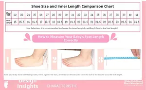 Guida alle taglie dettagliata per tacchi alti da bambina da 15 cm a 24,5 cm