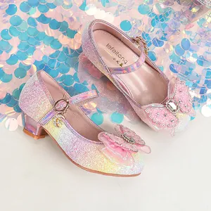 Glitzernde Prinzessin Schuhe für Mädchen mit Pailletten und Kristall-Schleifen-Dekor
