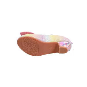 Mädchen Prinzessinnenschuhe mit Glitzerverlauf, Schleife und Blumen-Gummisohle