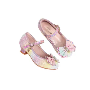 Funkelnde Mary Jane Schuhe für Mädchen mit Pailletten, Farbverlauf und Schleife