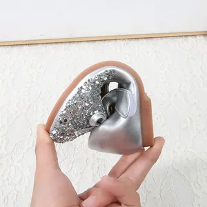 Flexible silberne Glitzer-Prinzessinenschuhe für Mädchen mit weichen Sohlen und Finish