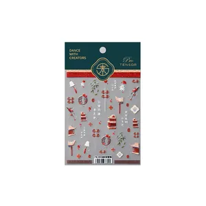 Embossed 5D nail stickers featuring Palace Snow Plum patterns and Chinese lanterns