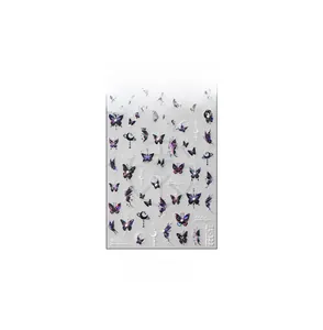 Detail showing aurora butterfly and moon star nail stickers with pearl textures on TL-322