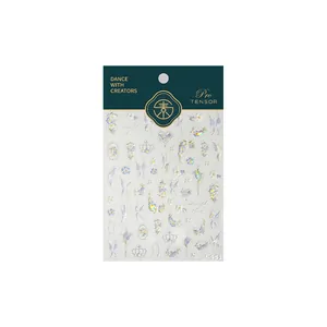 Pegatinas de uñas con flores y mariposas M-951 con estampado dorado para niñas