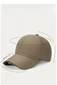 Detailed technical diagram showing dimensions of the embroidered baseball cap