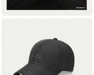 Detail of the internal sweatband and high-quality grey embroidery on the baseball cap