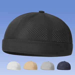 Summer Breathable Mesh Docker Hat For Men Women Brimless Cap Lightweight Adjustable Streetwear Miki Hat Solid Color Outdoor Sports Cap