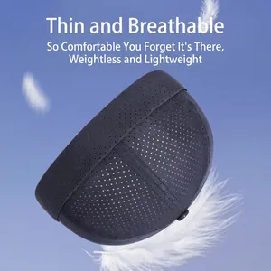 Lightweight breathable mesh brimless docker hat in dark grey with summer ventilation