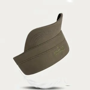 Olive green military style baseball cap with BOSTON embroidery on premium twill cotton