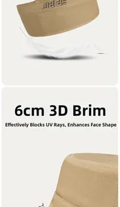 Détail de la casquette en coton kaki avec bord 3D de 6 cm et broderie SPIRIT pour le soleil