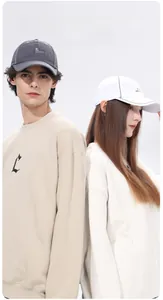 Detail of grey and white breathable quick-dry baseball cap with 8cm sun protection brim