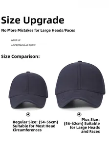 Size chart for oversized baseball cap showing head circumferences 54-56cm and 56-62cm