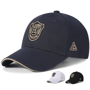 Vintage Cotton Twill Baseball Cap For Men Women Shield Embroidery Letter H Breathable Sun Protection Outdoor Casual Adjustable Hat