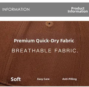 Close-up of quick-dry fabric texture on dark brown baseball cap with breathable stitching