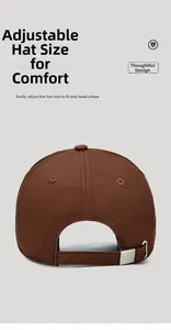 Detail of cotton baseball cap back with GUZB logo engraved on metal adjustable strap buckle