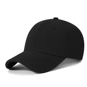 Berretto da baseball classico in cotone lavato nero con design pulito per teste grandi