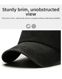 Macro detail of high-density cotton baseball cap brim with durable four-row reinforced stitching