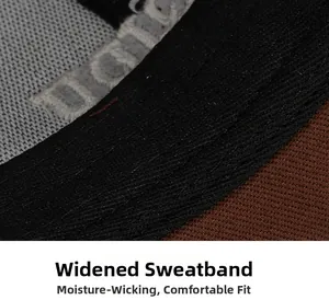 Macro view of the widened moisture-wicking sweatband inside the baseball cap