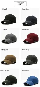 Detailed grid view showcasing eight different colors of washed vintage baseball caps