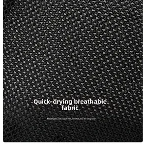 Macro detail of breathable quick-drying mesh fabric on black summer baseball cap