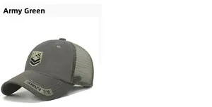 Detailed embroidery of US shield and US ARMY label on army green tactical mesh cap