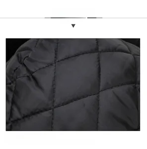 Detail of black quilted lining with diamond stitching for thermal windproof hats