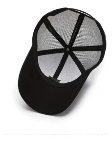 Detailed interior view showing breathable mesh and reinforced stitching of the trucker hat
