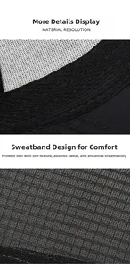 Breathable black mesh fabric and moisture-wicking sweatband detail on summer baseball cap