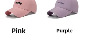 Detail of pink and purple baseball caps featuring COIER embroidery and breathable mesh side panels