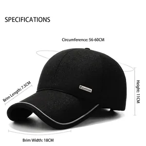 Winter-Herren-Basecap mit Ohrenklappen und modischem Metalllogo-Dekor im Freien