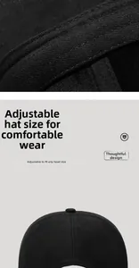 Detail of soft thermal lining and adjustable strap on black winter baseball cap