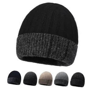 Unisex Winter Beanie Hat Warm Knit Cap Thick Fleece Lined Ribbed Cuff Skull Cap For Men Women Outdoor Cold Weather Sports