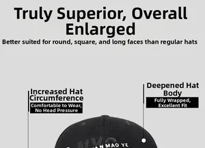 Detail of black baseball cap with deep crown design for various face shapes