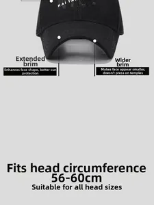 Detail of baseball cap with 56-60cm circumference and extra wide brim for sun protection