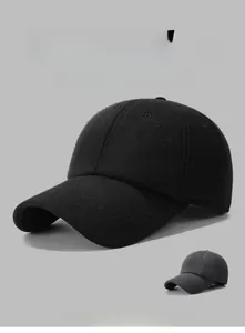 Detail showing plush thick lining and warm ear protection of wool baseball cap