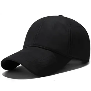 Winter black faux suede baseball cap with thermal lining for outdoor cold protection