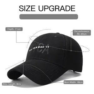 Black cotton baseball cap with NYCA embroidery featuring large brim for sun protection