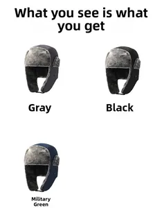Winter ushanka trapper hats in grey, black, and army green with warm faux fur lining