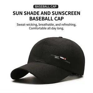 Detail of breathable quick-dry baseball cap featuring UTILITY aspects side label