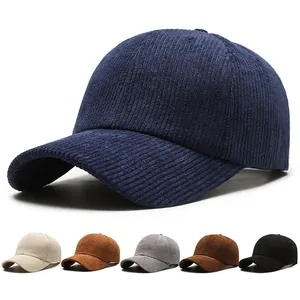 Unisex Casual Corduroy Baseball Cap Adjustable Solid Color Curved Brim Sun Hat Vintage Outdoor Cotton Corduroy Dad Hat