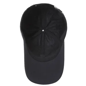 Schnelltrocknende schwarze Baseballkappe mit Schweißband und Metallschnalle