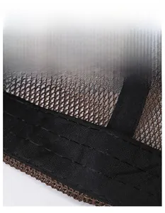Detail view of the breathable mesh fabric and moisture-wicking sweatband on the cap