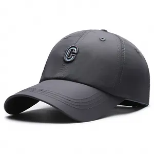 Dark gray embroidered letter C baseball cap for outdoor running and sun protection