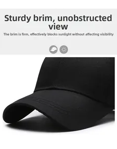 Detail of a firm black baseball cap brim with precision stitching for sun protection