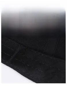 Detail of widened sweatband on black baseball cap with reinforced stitching and breathable fabric