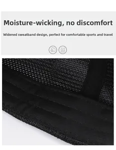 Detail showing the widened moisture-wicking sweatband and breathable mesh structure