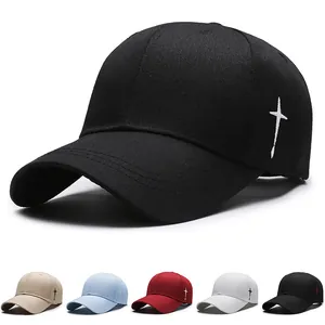 Baseball Cap Embroidered Cross Sun Hat Polyester Cotton Adjustable Hat For Men Women Casual Outdoor Streetwear Snapback